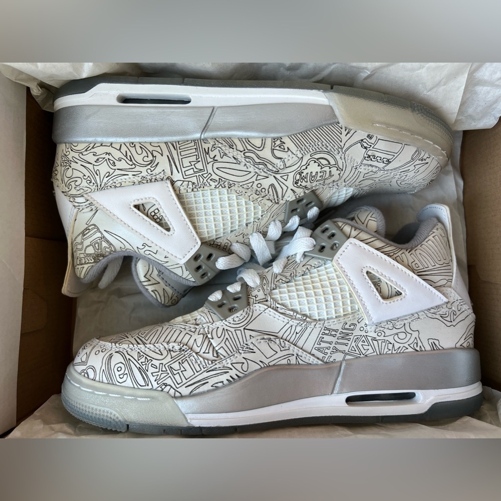 Nike Air Jordan 4 Laser 4y Sneakers - Picture 10 of 11